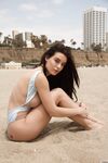 Amazing Brunette Model Lana Rhoades Posing on the Beach